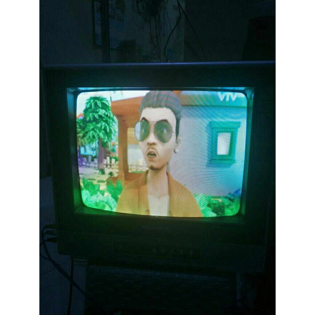 mesin tv tabung polytron minimax 14in cembung