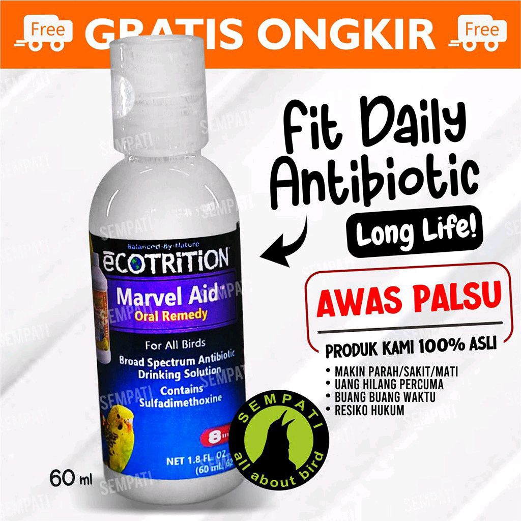 Marvel Aid Oral Remedy 60ml For All Bird Obat Vitamin Burung Kakatua Finch Lovebird Murai Kacer Kena