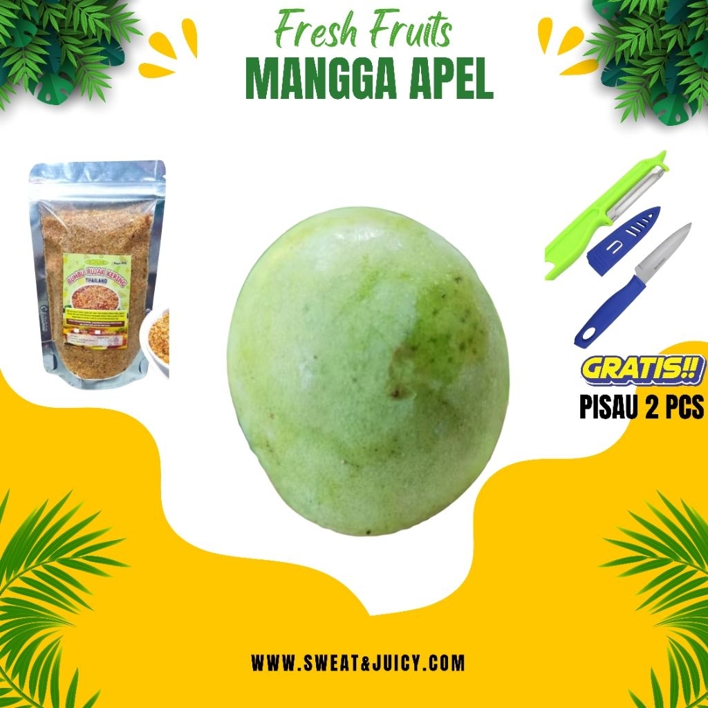 

MANGGA APEL MUDA MANGGA RUJAK FREE BUMBU PISAU 2PCS