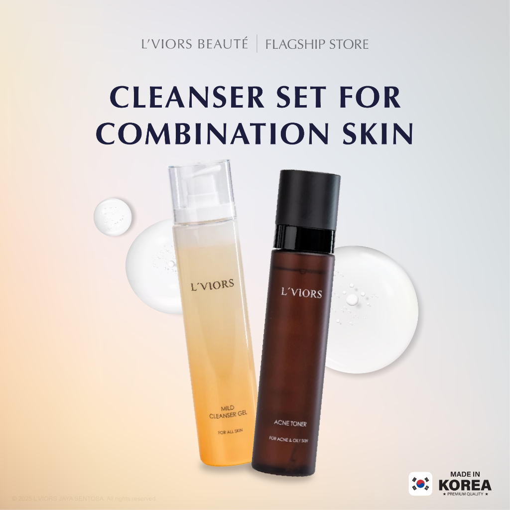 LVIORS CLEANSER GEL + ACNE TONER ( Kulit Kombinasi )