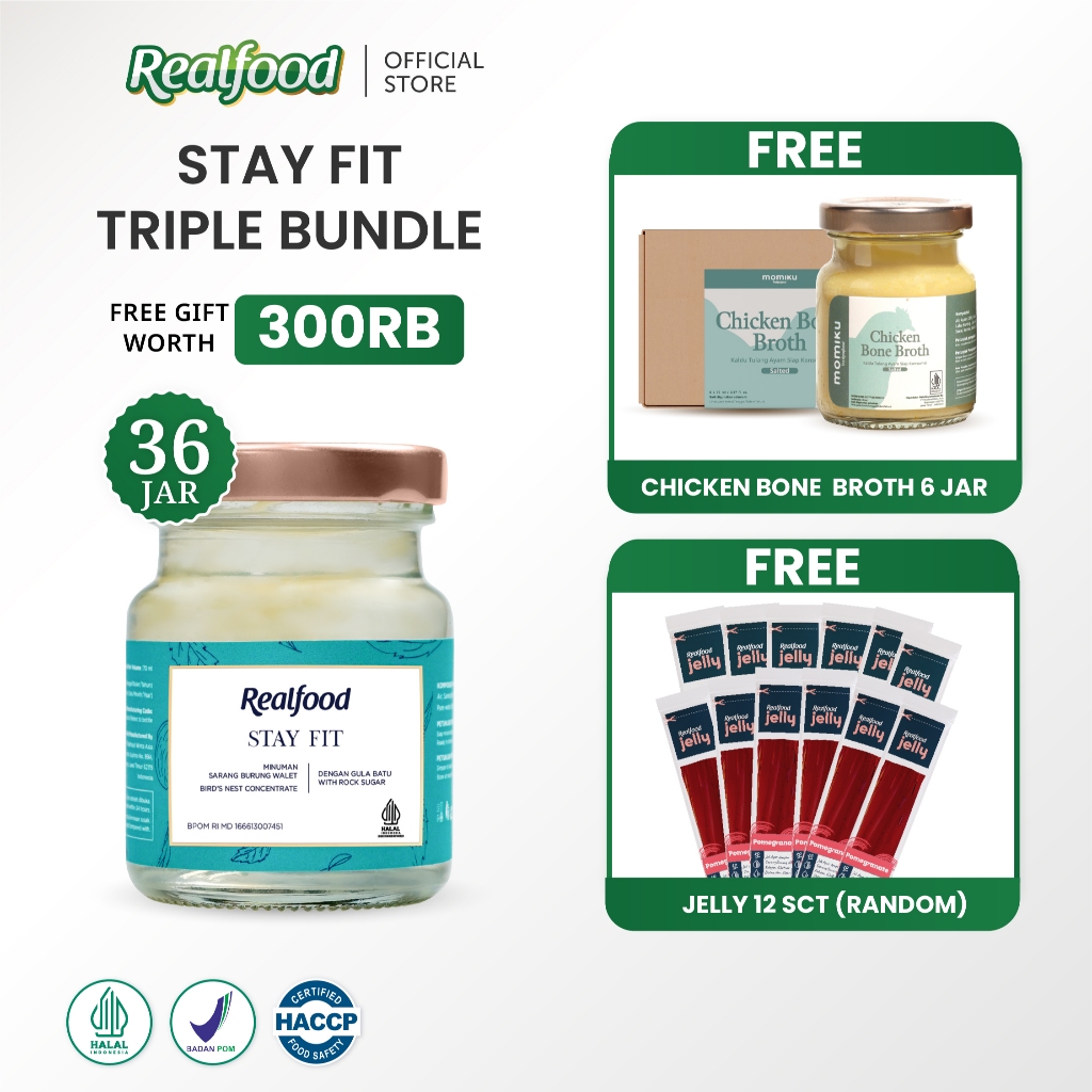 

Realfood Bundle Stay Fit Minuman Sarang Burung Walet, 36 Jar