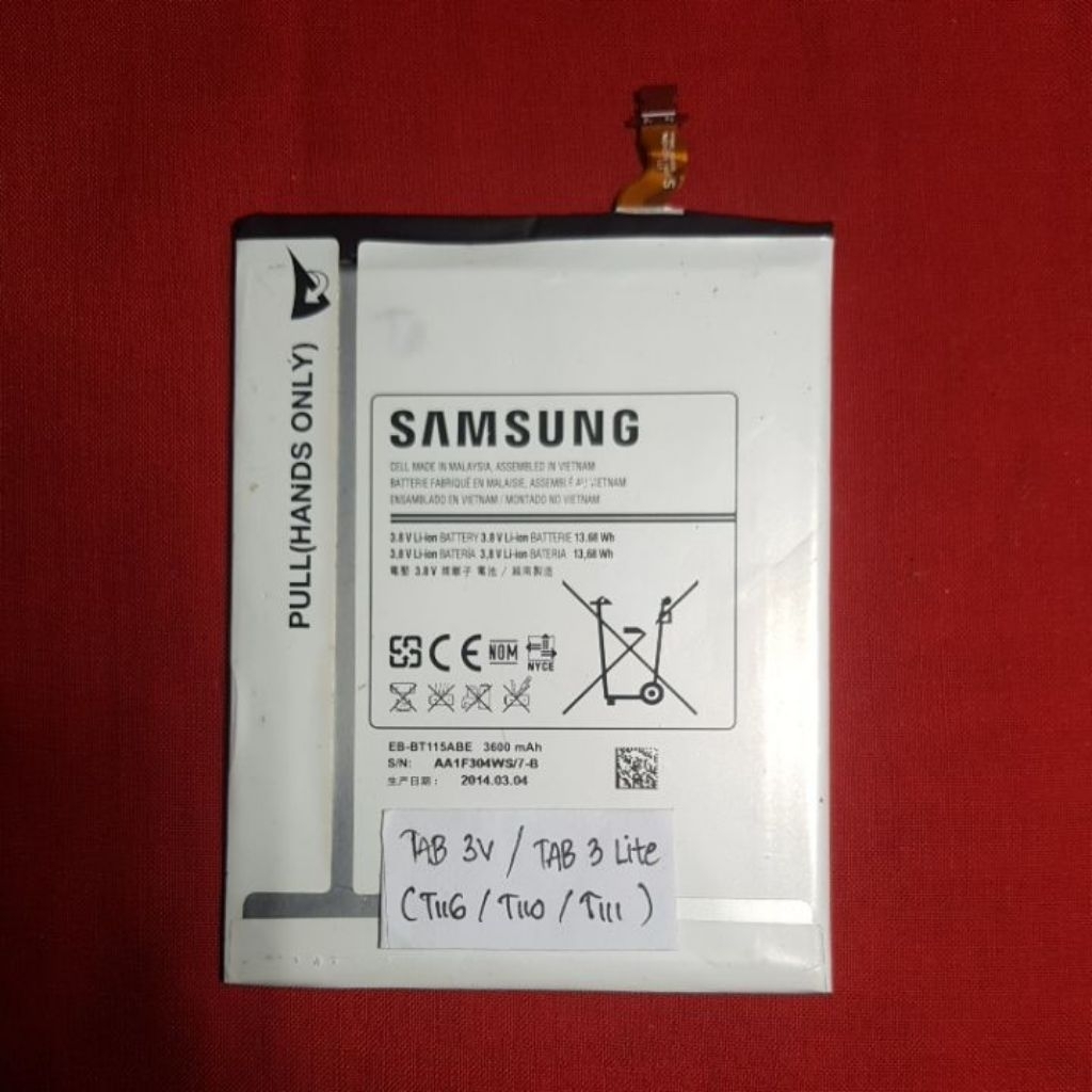 batre tablet samsung tab 3v/tab 3lite T116/T110/T111 original
