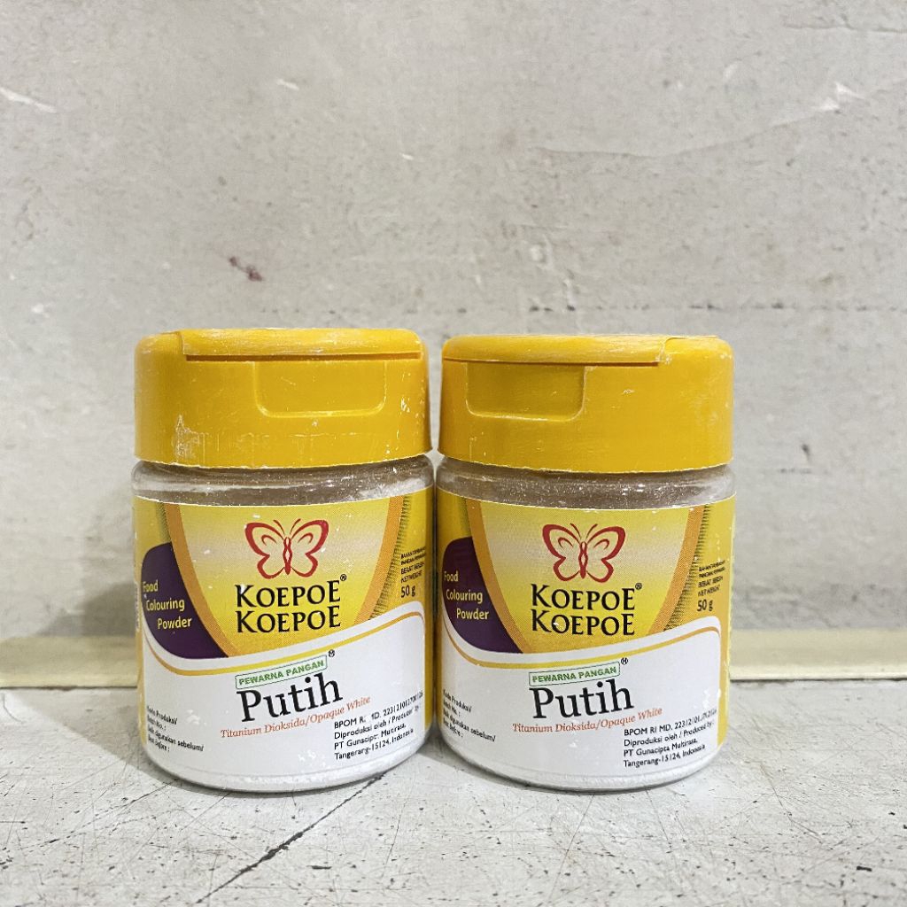 

Pewarna putih bubuk koepoe koepoe 50 gram | pewarna putih bubuk | pewarna putih
