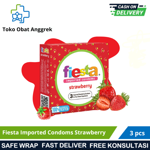 Fiesta Imported Condoms Strawberry/3 pcs