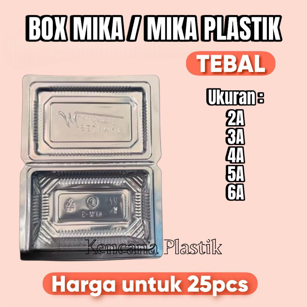 Plastik Mika Kue / Box Mika Plastik / Mika Plastik isi 25 Pcs