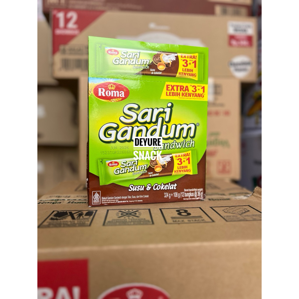 

Roma Sari Gandum Rasa Coklat Box isi 12