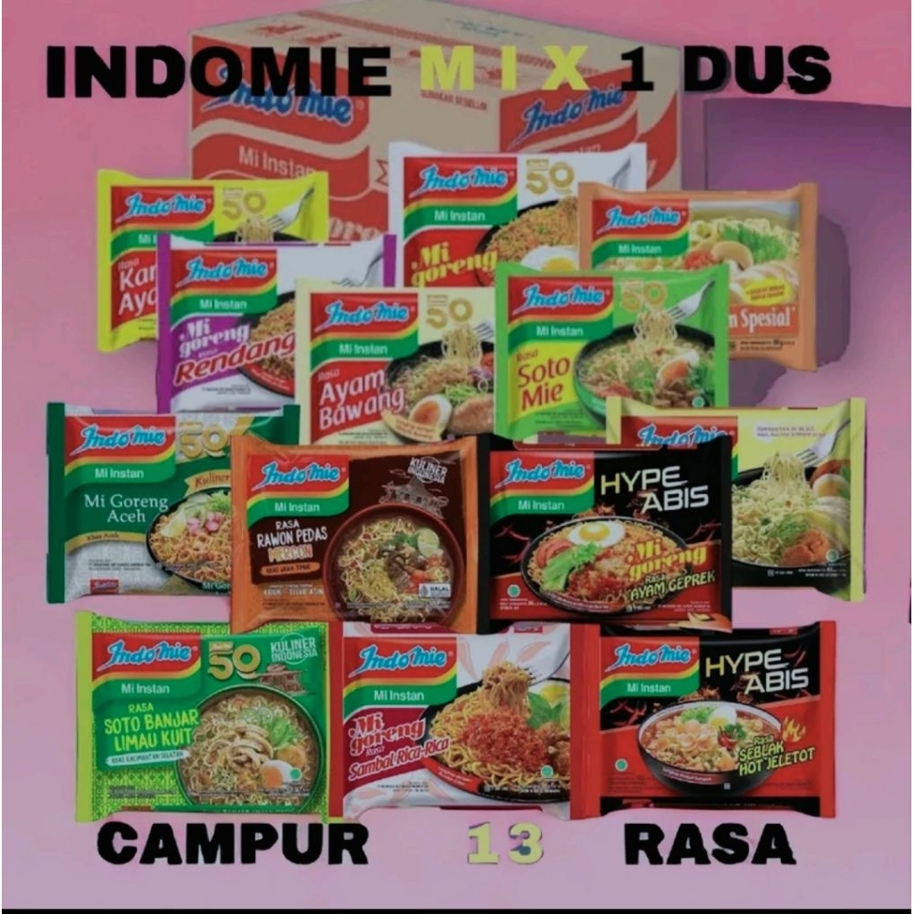 

Indomie 1Dus Mix Rasa Campur isi 40pcs