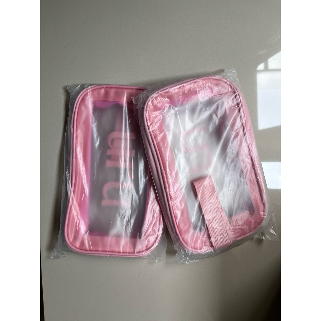 

Pouch URU Kotak Makeup Tempat Pensil Tahan Air Kotak Serbaguna Sleting Pink Merah Muda Stationary