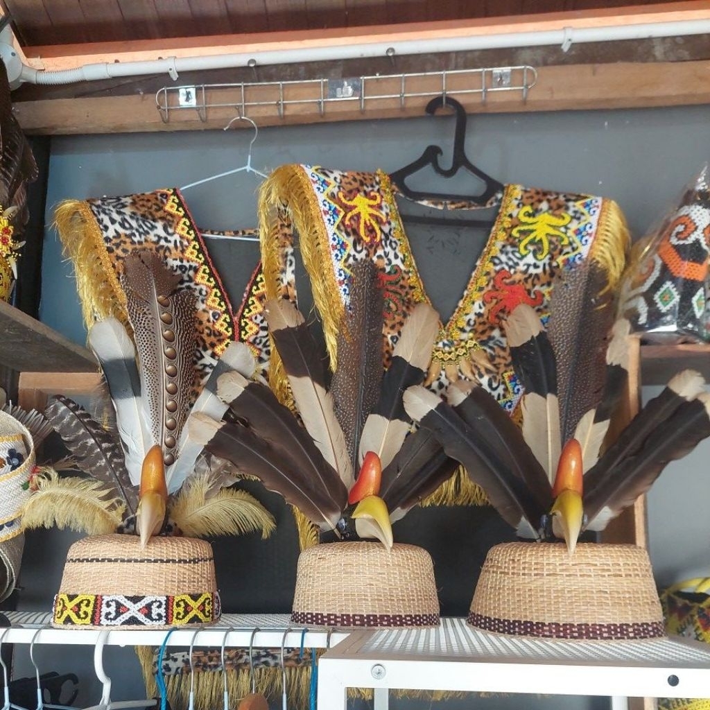 Topi Enggang dengan Bulu Enggang