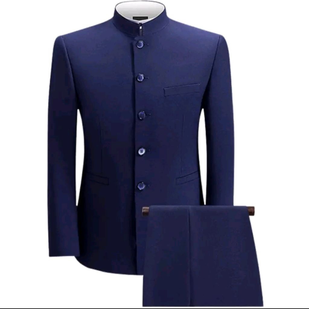 Stelan Jas Koko Pria Warna Navy Premium Jasko Mandarin