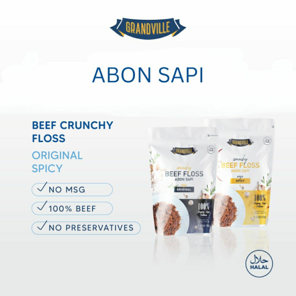 

Grandville - Beef Crunchy Floss Original & Cheese Cheddar | Abon Sapi/Makanan Pendamping