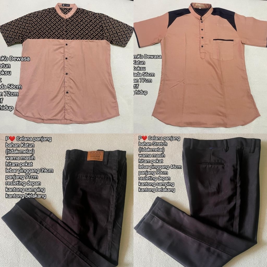 Preloved cowo Kemko,gamis,celana panjang,kemeja,batik