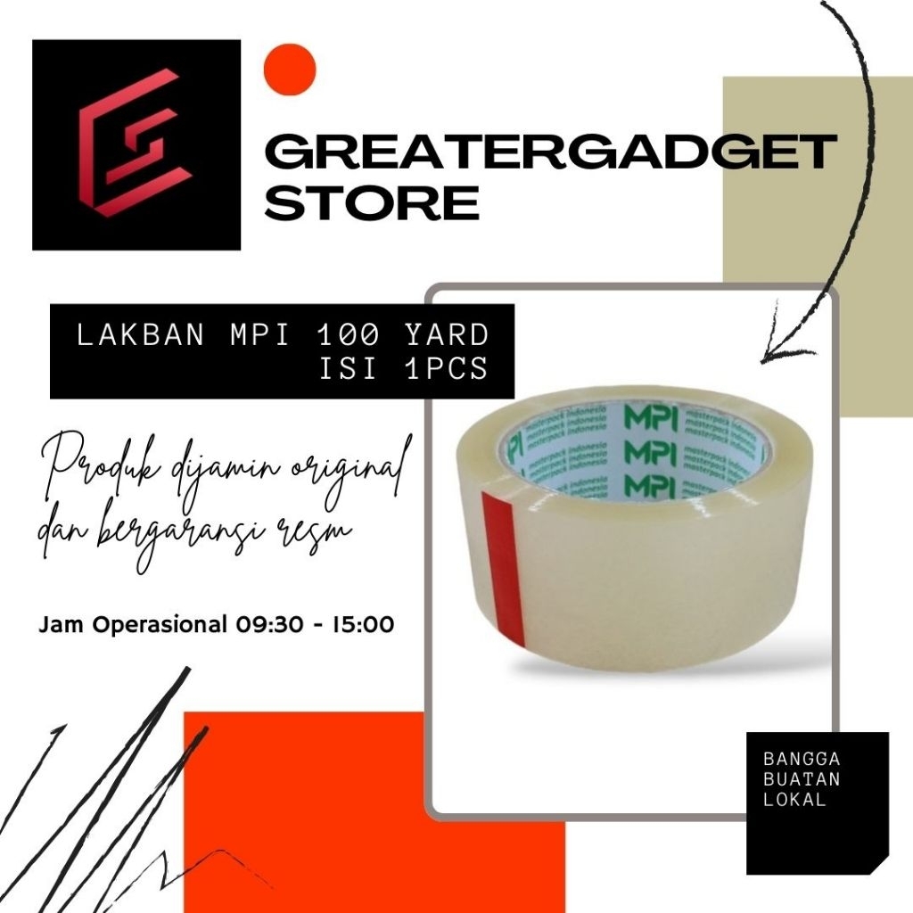 

Lakban MPI 45mm x 100yard 1pcs - Resmi MPI