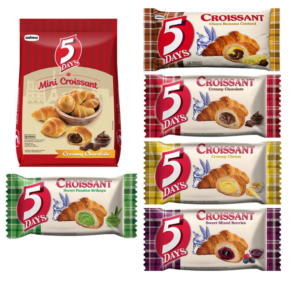 

5DAYS Croissant Creamy Coklat Mix Berry Cheese pandan banana 5 days