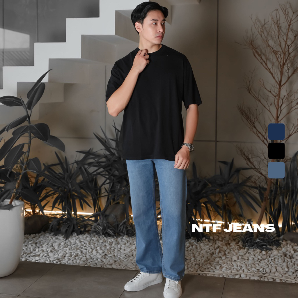 Celana NTF Baggy Jeans Denim & Black