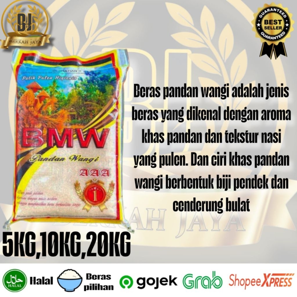 

Beras Pandan Wangi BMW A3 Original 5KG 10KG 20KG - Beras Berkualitas Super Premium - Pulen & Wangi