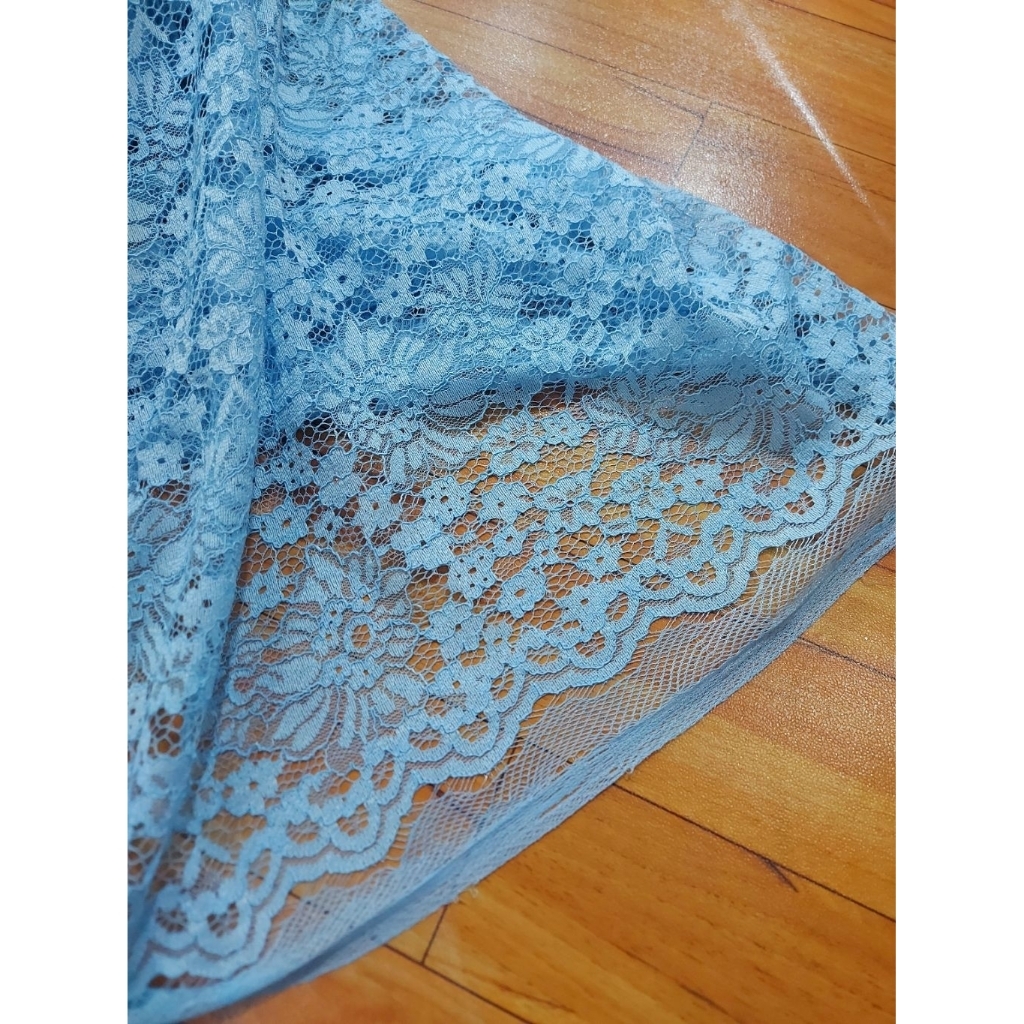 kain brokat motif  - kain brokat luxury  - kain brokat premium  - kain brokat kebaya  ( ice blue) cl