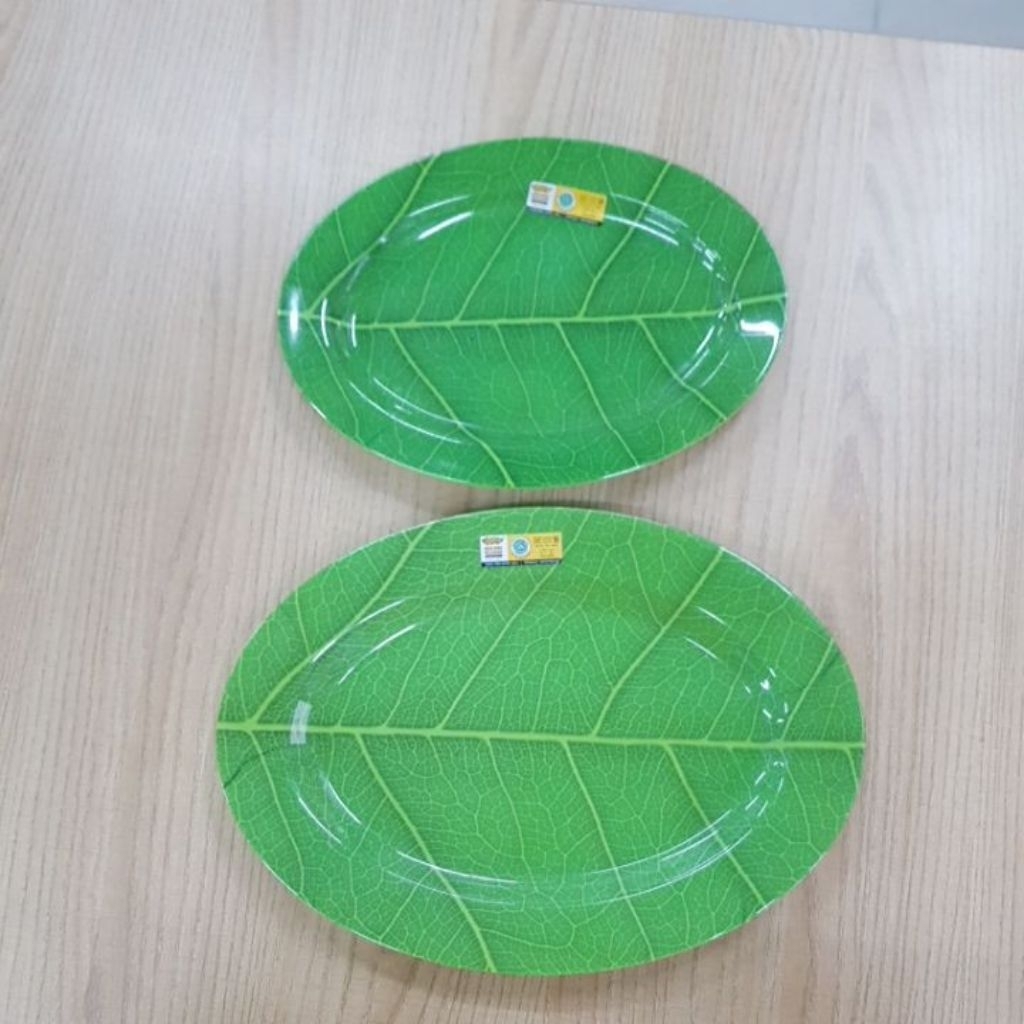 Piring Daun Melamin Golden Dragon