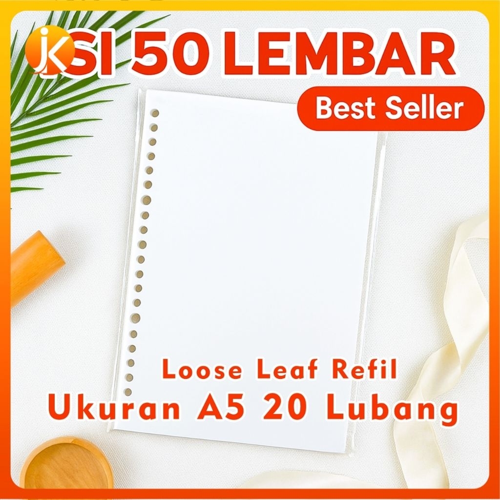 

Indojaya kencana Loose Leaf A5 isi garis & Polos Kertas Binder Halus 100 Lembar