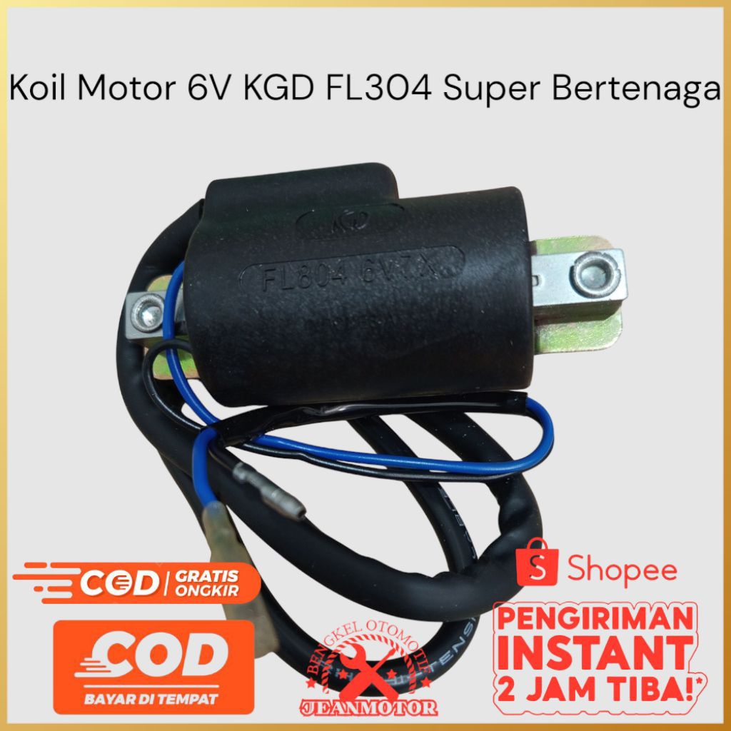 Koil Motor 6V KGD FL804 Super Bertenaga Pengapian Josss Honda C70 C90 C100 S90 Win A100 L2"