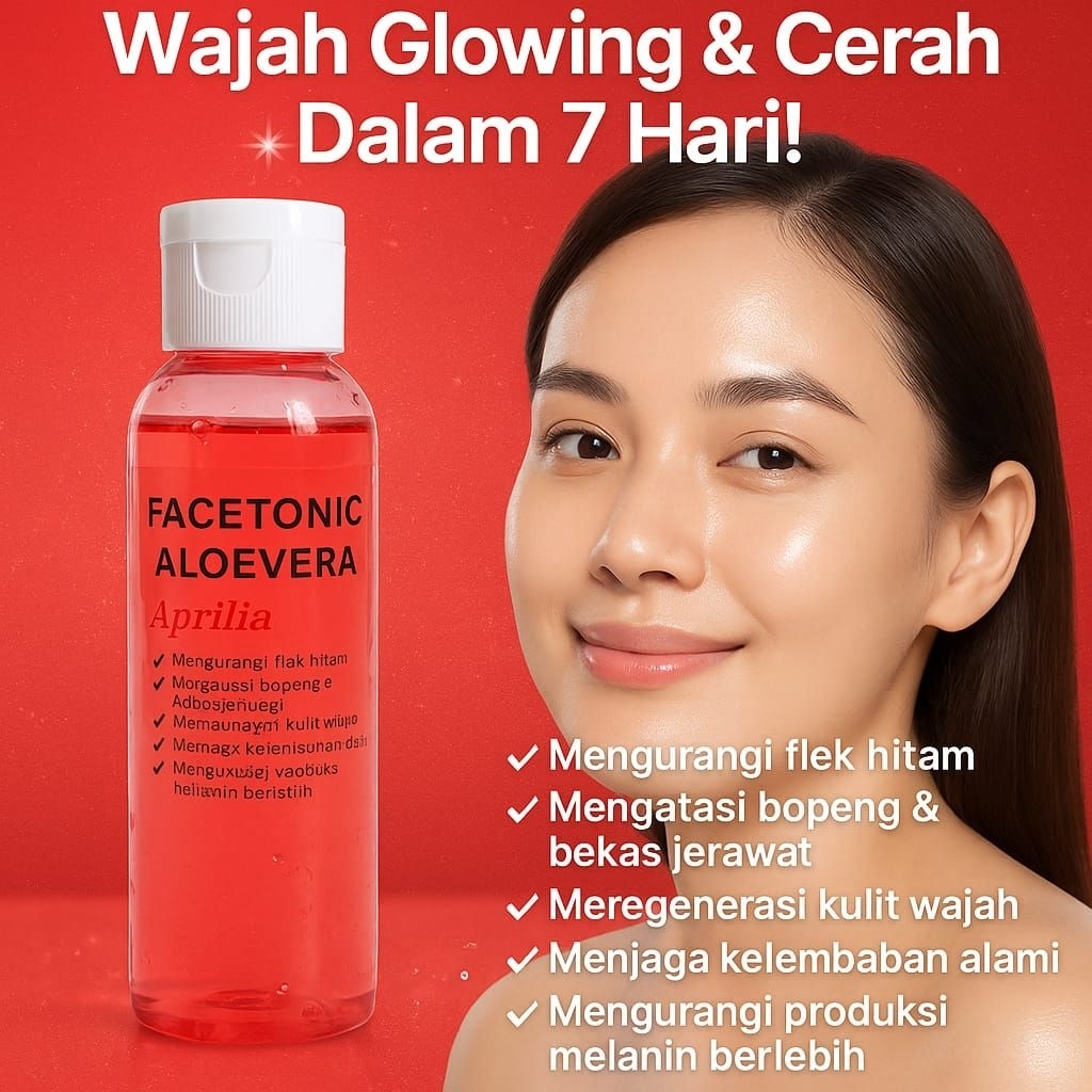 Toner Flek Hitam Facetonic Aloevera BPOM | Pembersih Flek Hitam | jerawat | glowing Mencerahkan