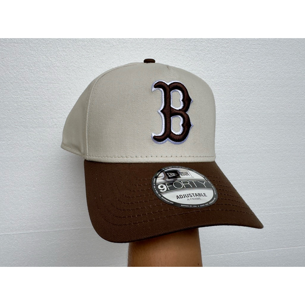 Topi New Era 9Forty A-Frame Boston Red Sox 2-Tone Vintage Stone Walnut Snapback Cap Original