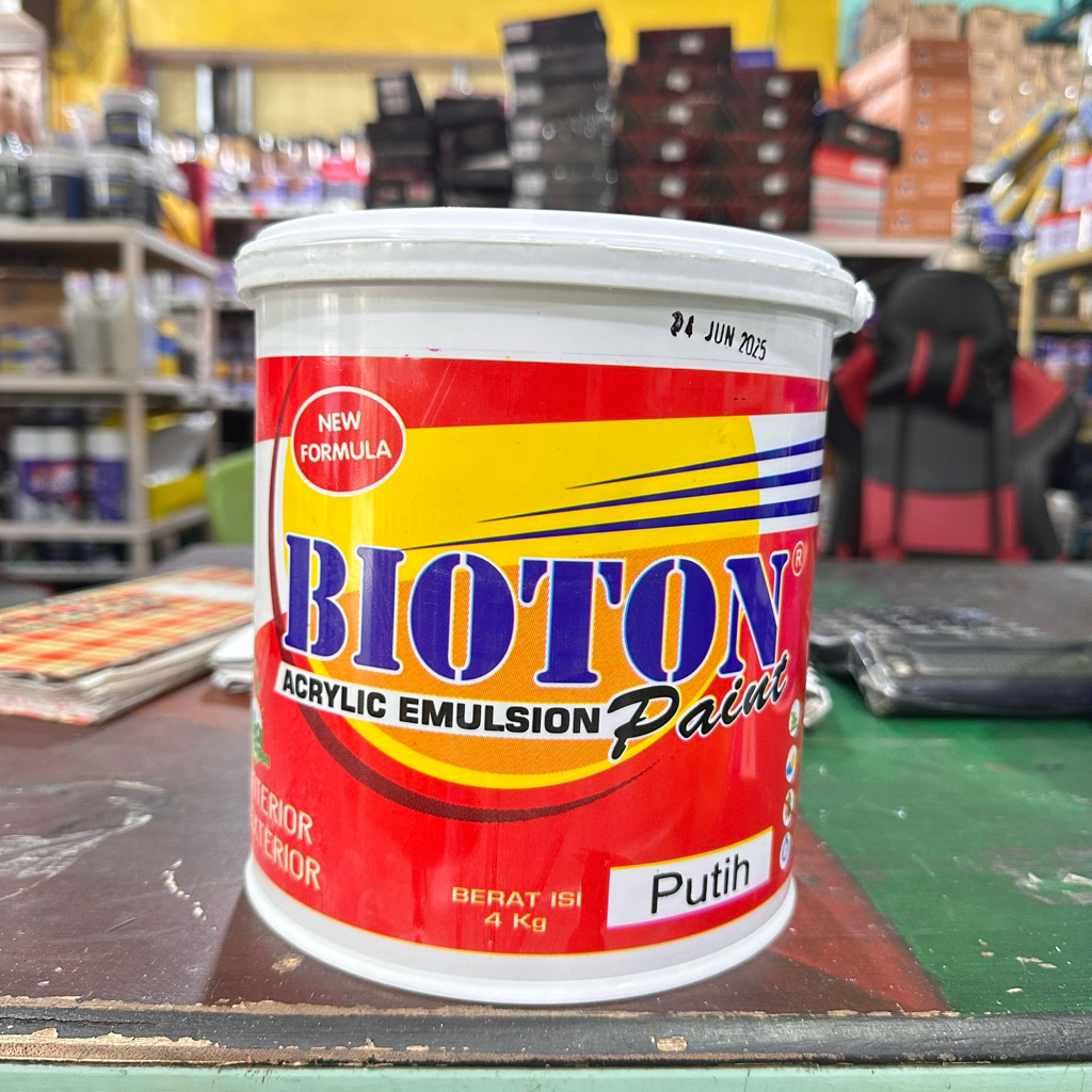 Cat Tembok warna PUTIH Bioton Paint Interior dan Exterior galon Cat Anti Jamur Lembab dan Tahan Lama