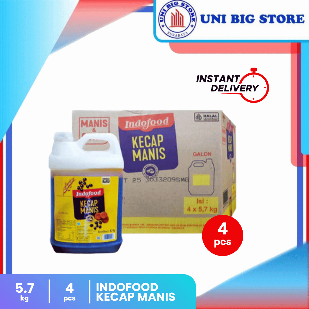

Indofood Kecap Manis Galon Jerigen 5.7 kg x 4 Pcs DUS