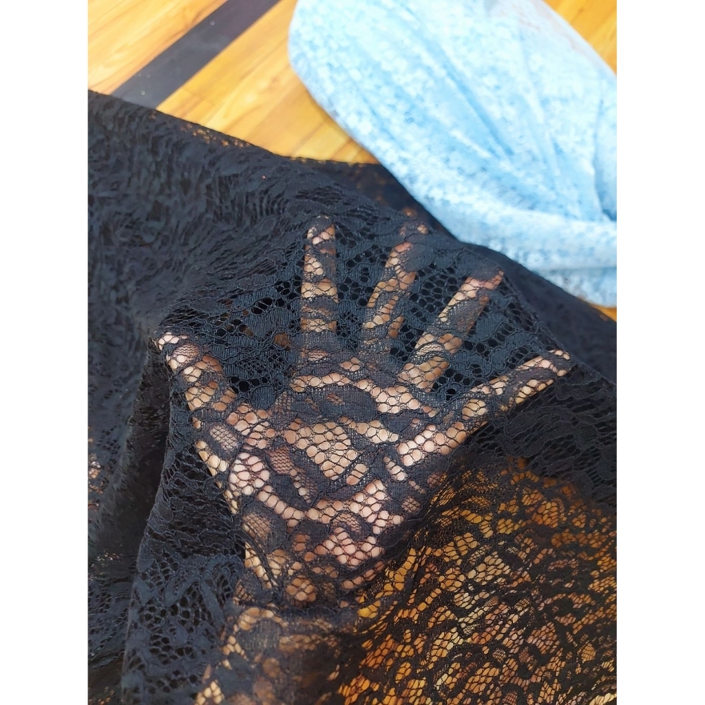 kain brokat premium  - kain brokat kebaya  - kain brokat tulang  - kain brokat luxury ( hitam ) cl