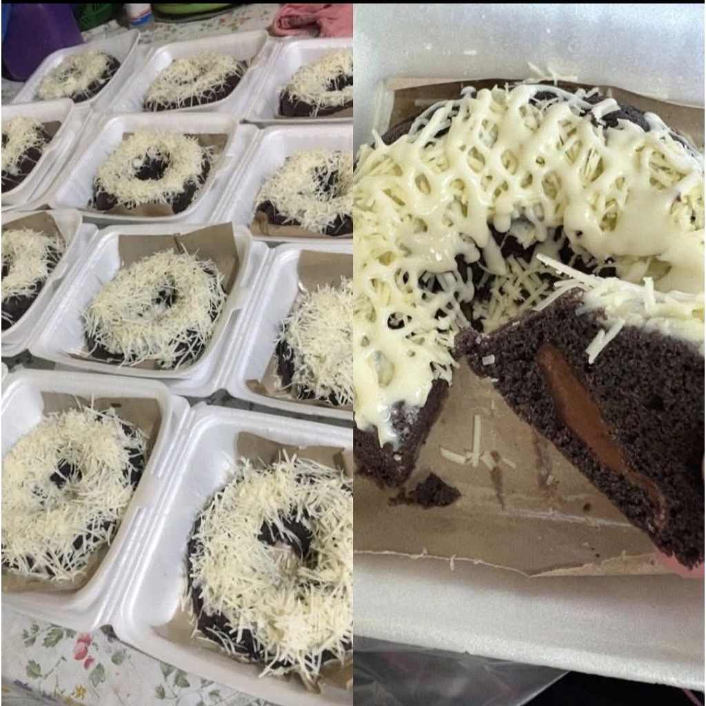 

Bolu Ketan hitam lumer Toping keju