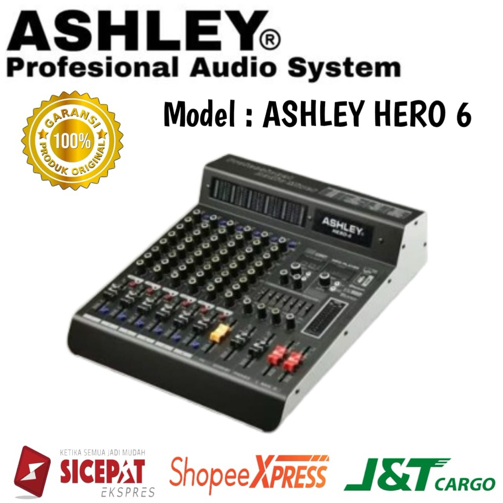 Mixer Ashley Hero 6 Original Mixer Ashley 6 Channel Bluetooth usb