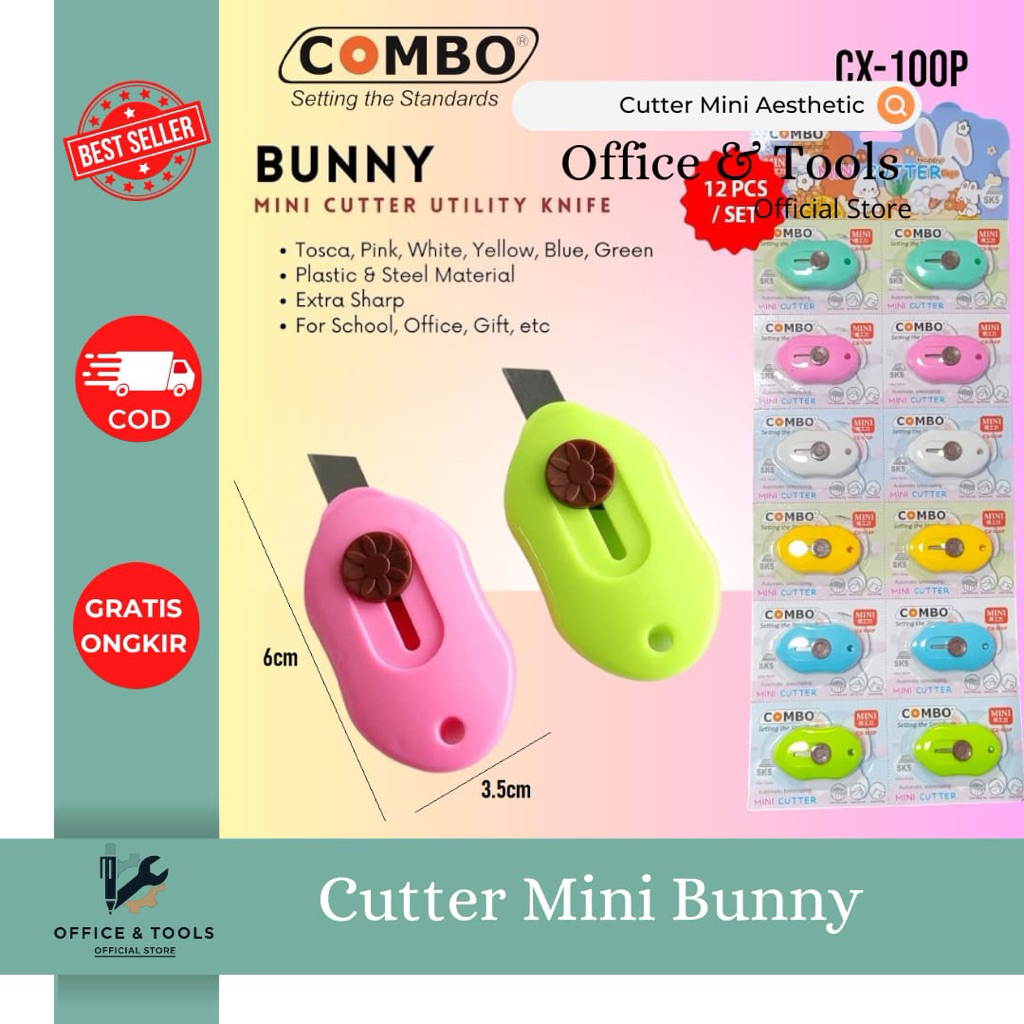 

Cutter Mini Bunny Cutter Kecil Extra Sharp Pisau Kertas Aesthetic Office & Tools