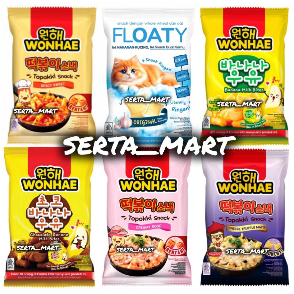 

Wonhae Toppoki Snack 80gr - Topokki Truffle / Spicy Sweet / Toppokki Creamy Rose 80gr / Banana