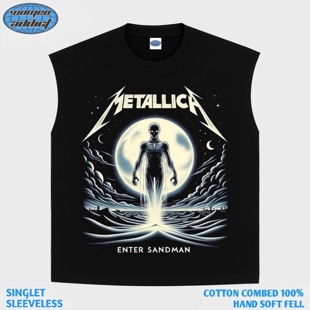 KAOS BAJU SINGLET METALLICA ENTER SANDMAN | SINGLET HITAM | SINGLET BAND | KAOS BAND | BAND METAL | 