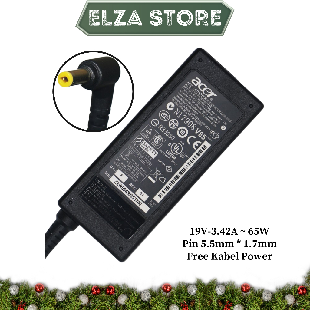 Adaptor Charger Acer 2001 2002 2003 2010 2012 2013 2014 2016 2020 ORI Yellow Pin