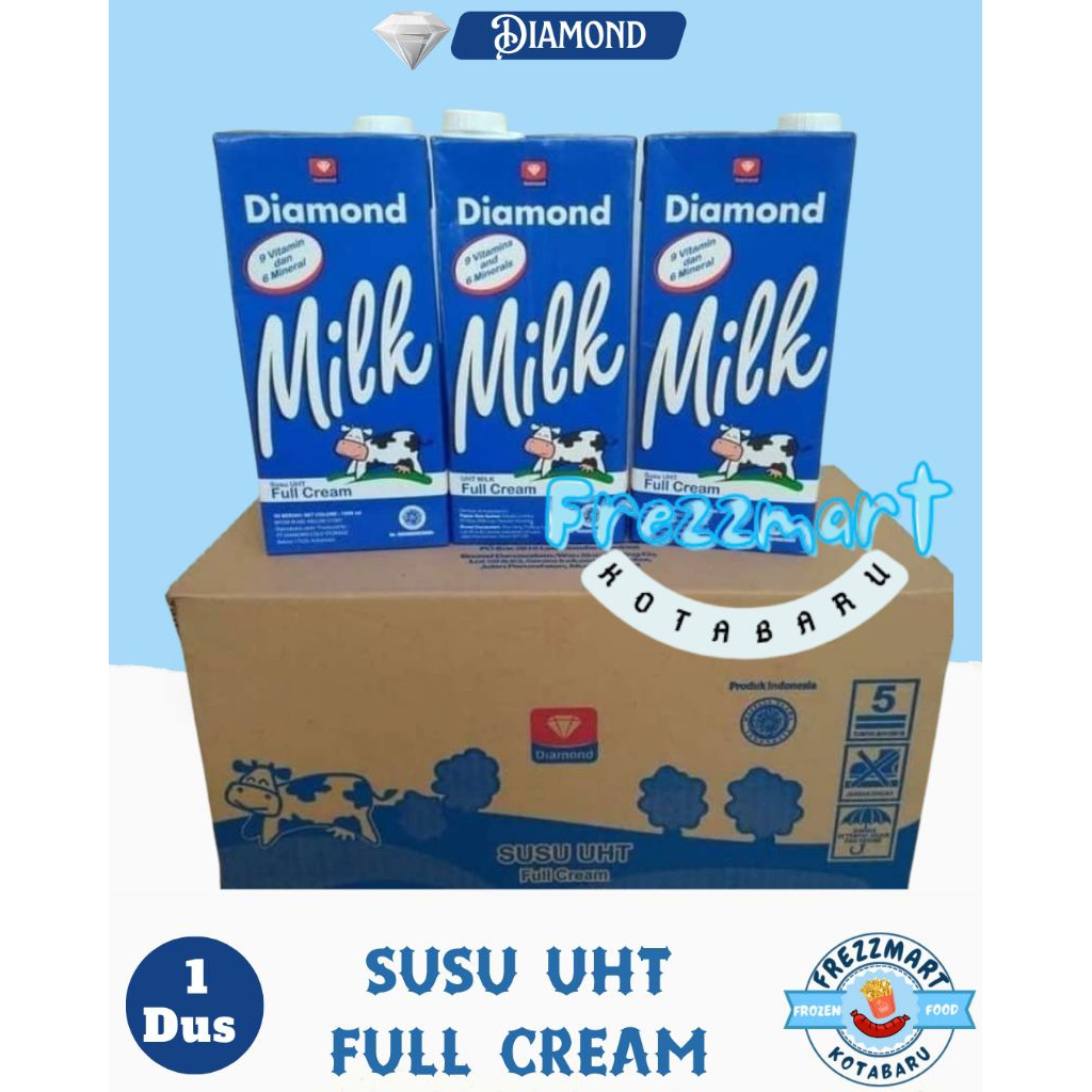 

Diamond Milk Full Cream 1 Liter 1x 12 Pcs/1Dus Frezzmart Kotabaru