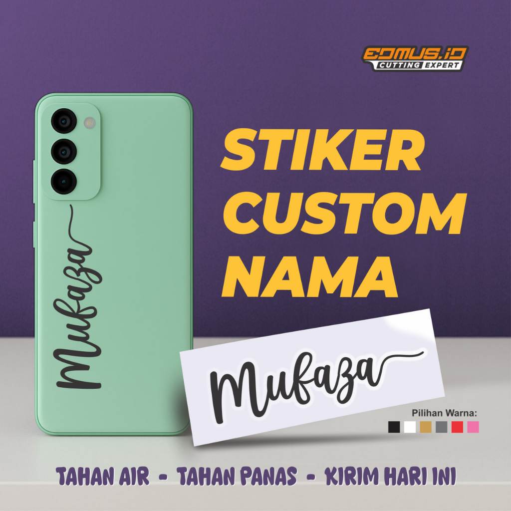 

Sticker Nama Cutting Custom | Stiker Oracal | Tahan Air | Untuk Motor / Mobil / Helm / Tumbler