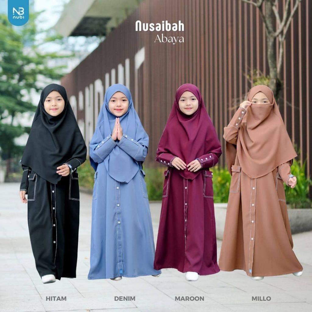Gamis Set Muslim Anak Nubintang Nusaibah Abaya