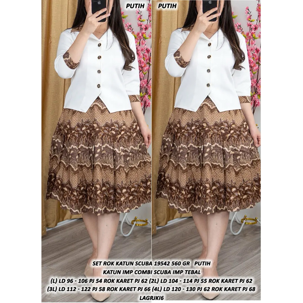 SETELAN ROK BATIK SET ROK BATIK PREMIUM 530 GR  seragam setelan gereja