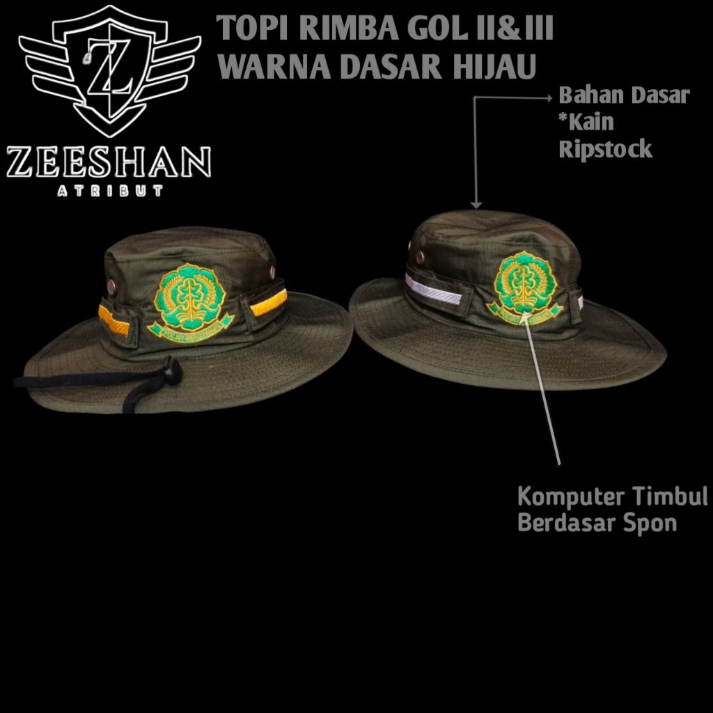 new produk topi rimba polhut list kuning exclusive