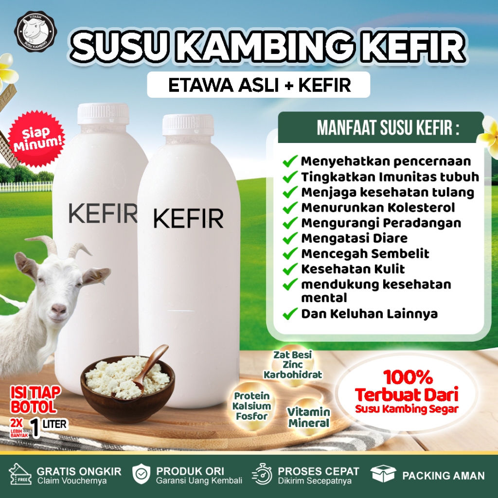 

Susu Kefir 100% Terbuat Dari Susu Kambing Segar 1 Liter