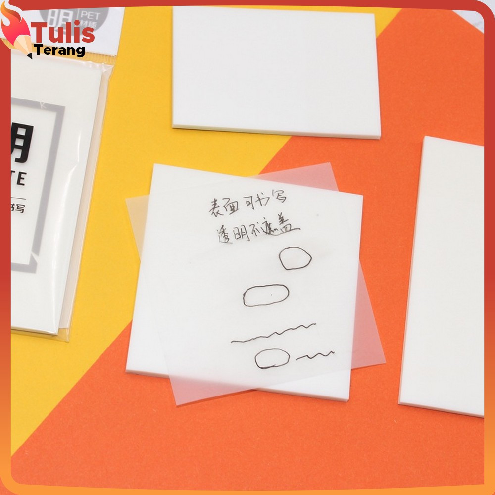 

EC Kertas Memo Transparan Isi 50 Lembar UK 51X76 Waterproof Untuk Kantor Sekolah / Sticky Note Tempel Tahan Air / Label Stickers Catatan Bening Tulis Terang A87
