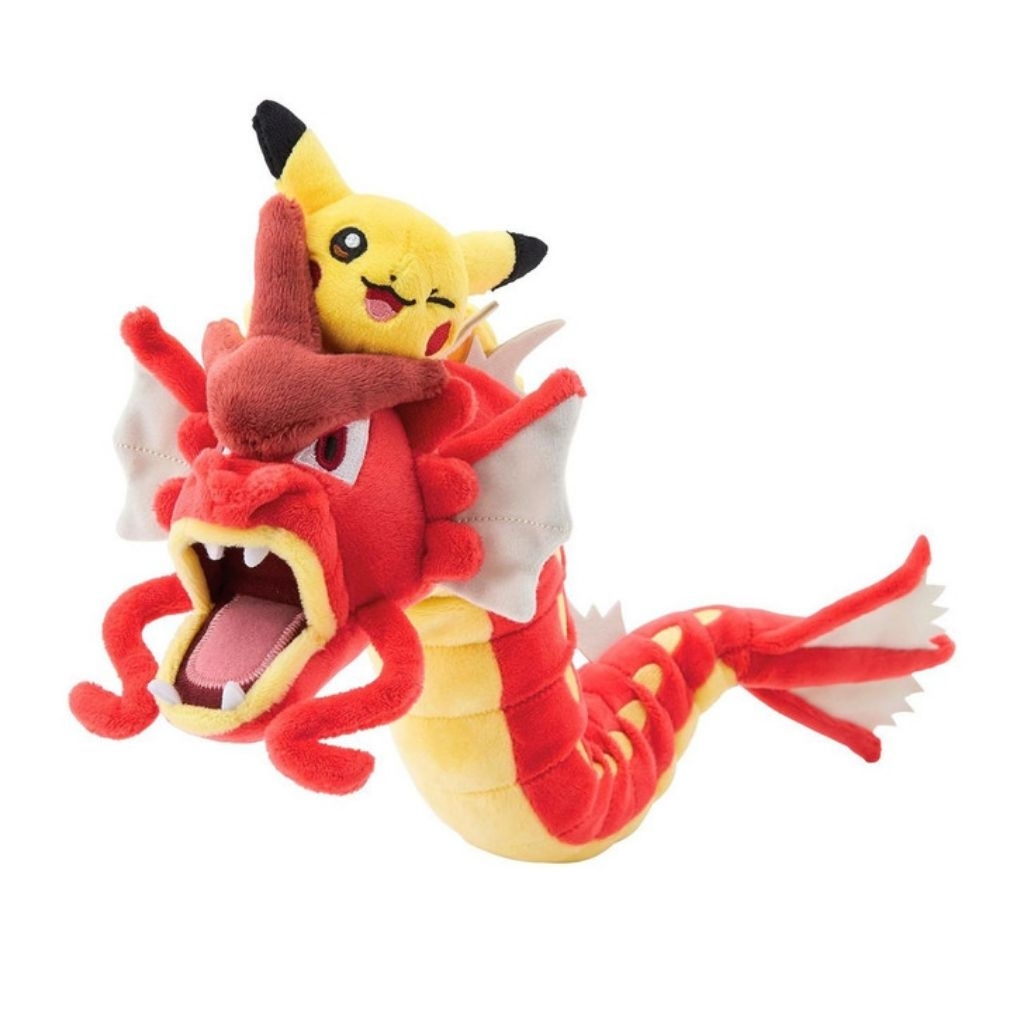 BONEKA PLUSHIE POKEMON CENTER LIMITED HIROSHIMA 2025 RED GYARADOS PIKACHU ARTIKULASI POSING DOLL POK
