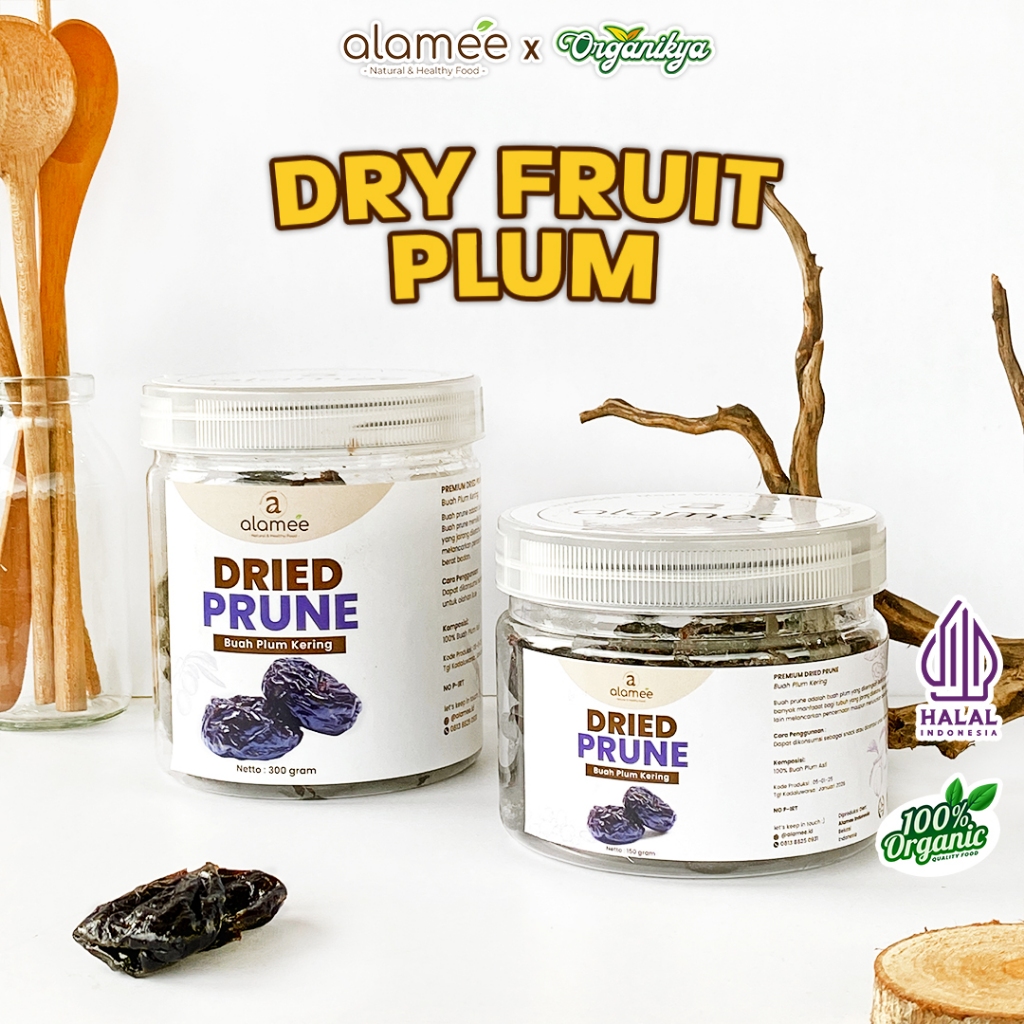 

ALAMEE Dried Prune Cemilan Buah Kering Sehat Buah Plum Kering Rendah Kalori Tanpa Biji organikya