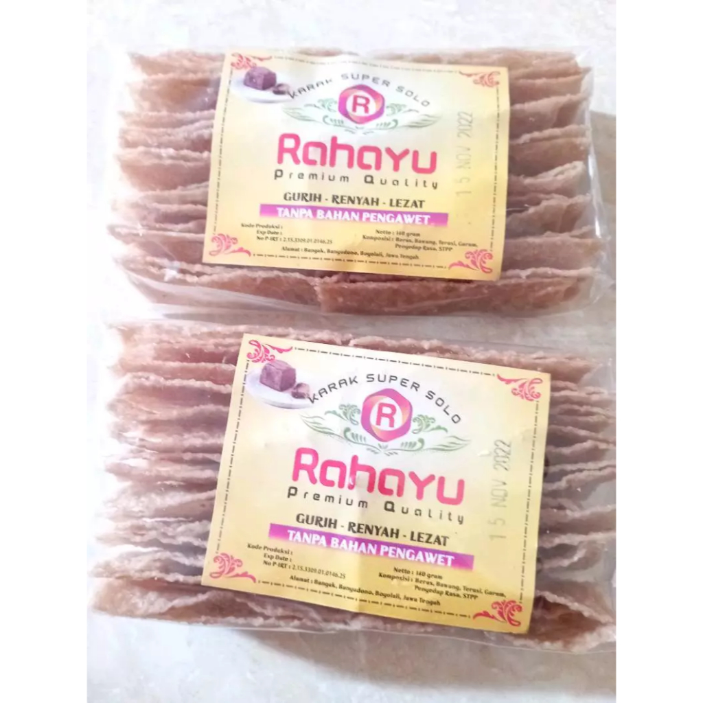 

Gendar Puli Mentah Karak Solo Rahayu Cemilan Gurih