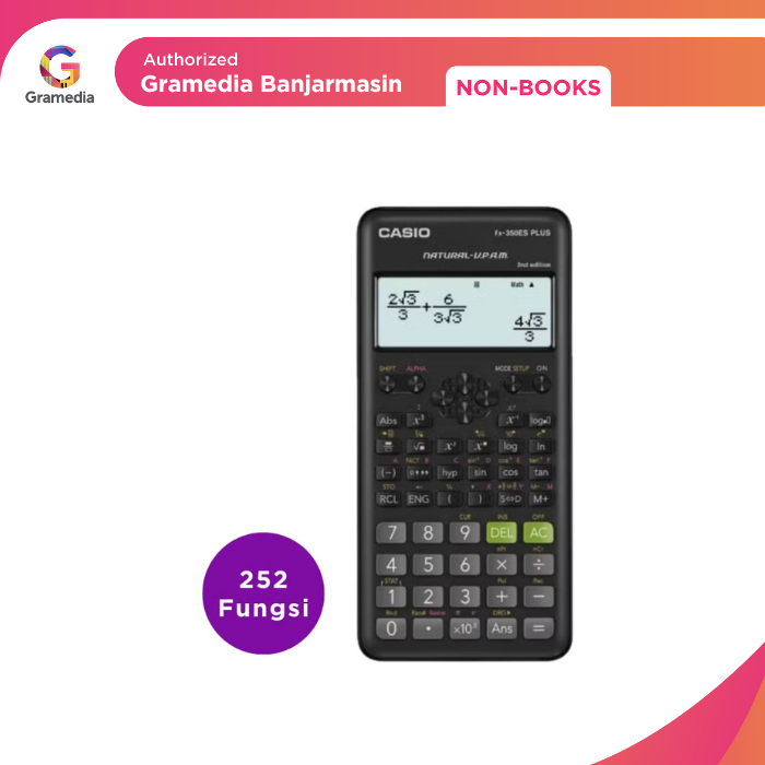 

Gramedia Banjarmasin - Calculator Casio Cal Scientific Fx-350Esplus, 252 Fungsi