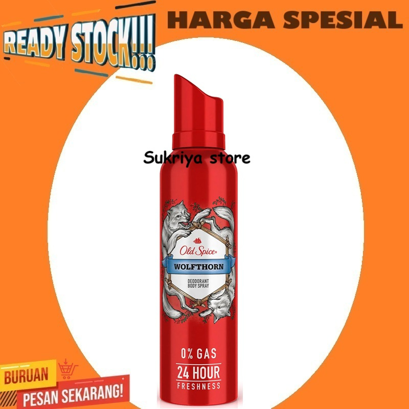 Spray Old Spice Wolfthorn Deodorant Body Deodoran Ketiak Dodorant Wolftorn Sprai Dedoran 140 ml