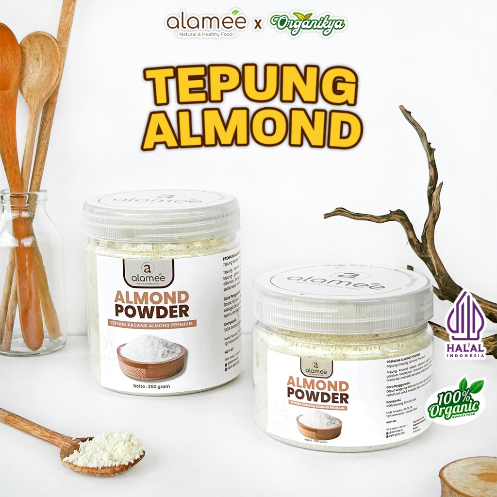 

ALAMEE Tepung Almond Bubuk Almond Powder Almond Flour Tanpa Campuran Gluten FREE organikya