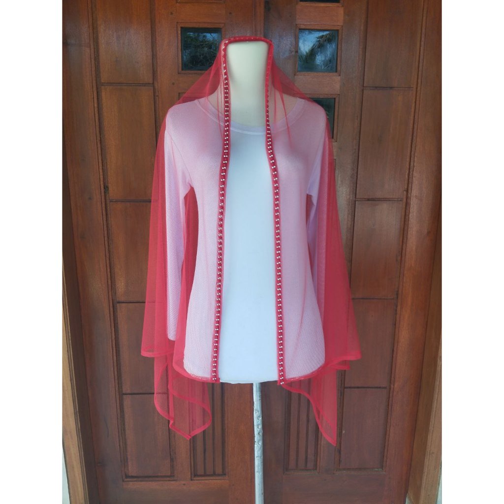 Slayer pengantin veil payet Mutiara untuk pernikahan sunting pelaminan wedding aksesoris jilbab fash