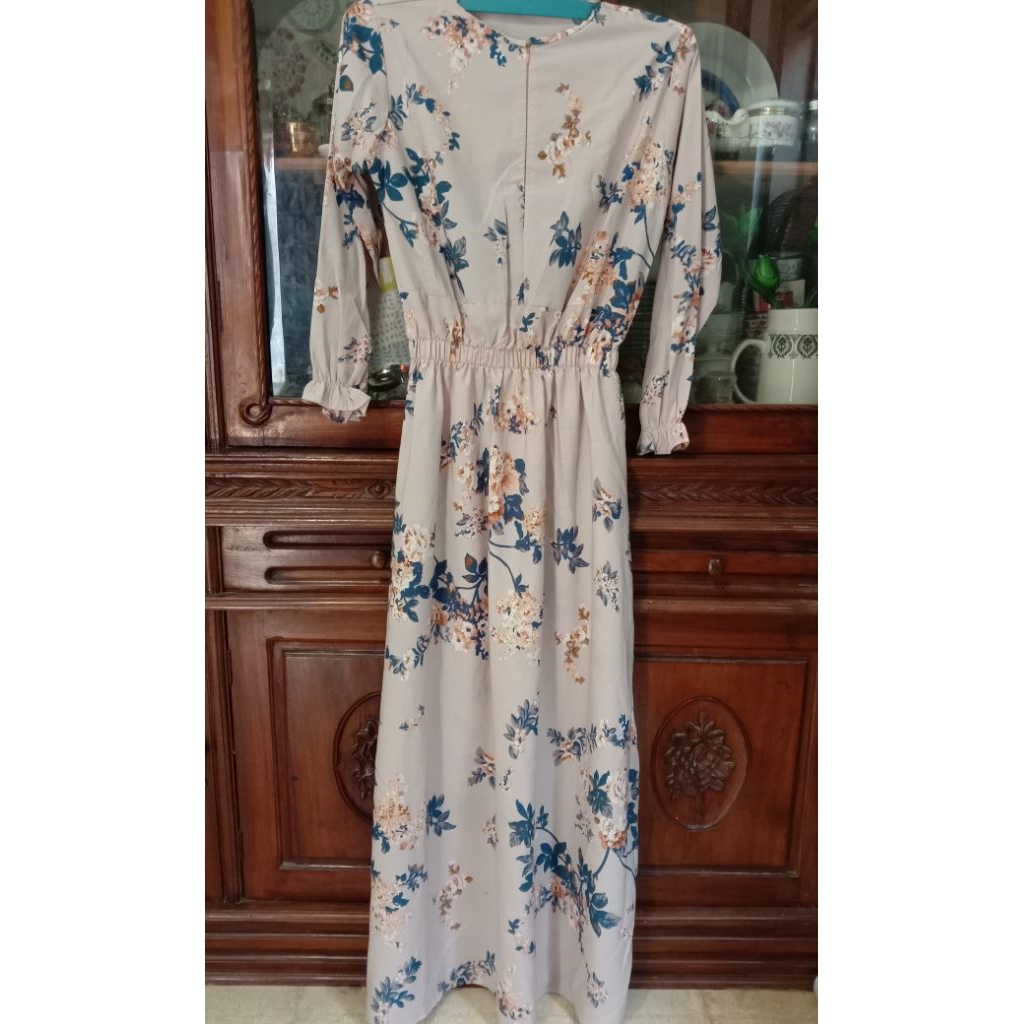 Baju muslim dress wanita motif bunga